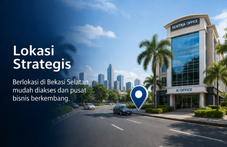 Lokasi strategis K-OFFICE di Bekasi Selatan